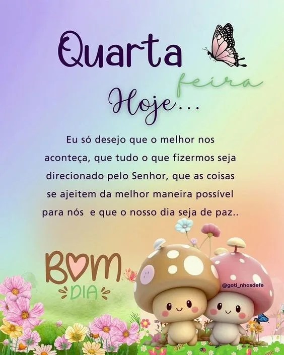 Bom dia quarta-feira hoje