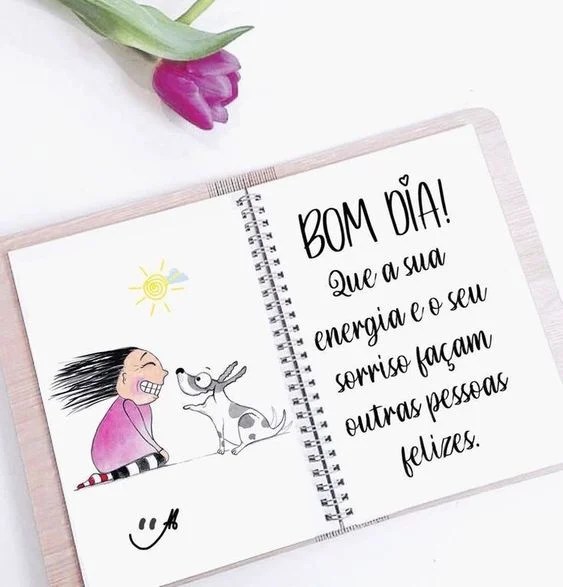 Bom dia com energia e sorriso