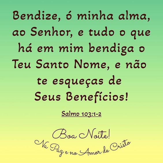 Salmo 103:1-2 Boa noite